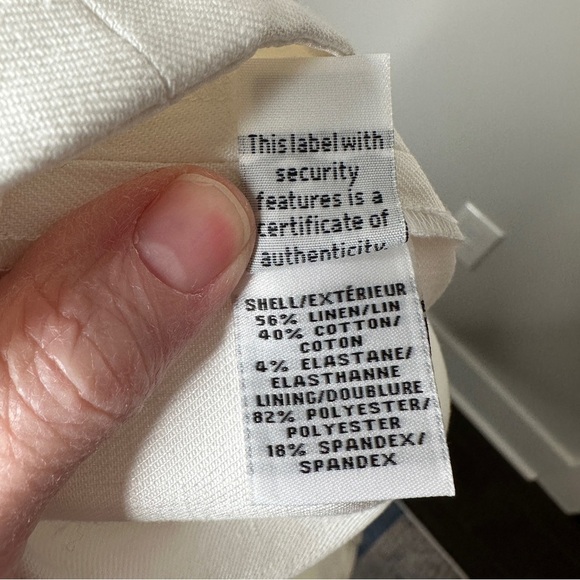 Diane Von Furstenberg Size 14 Naples Stretch‎ White Linen Shorts $198 NWT Beach - Picture 6 of 13